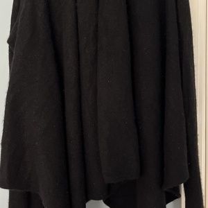 Lord & Taylor Black Cashmere Wrap Open Front Cardigan